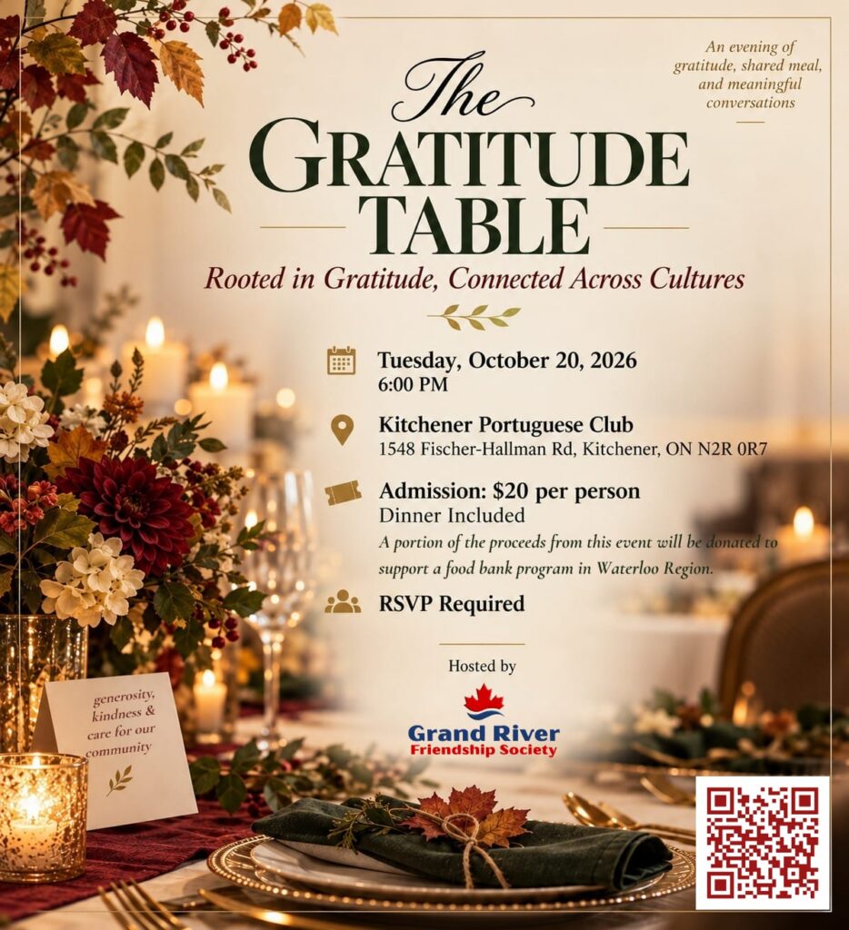 The Gratitude Table Community Dinner October 20th, 2026
